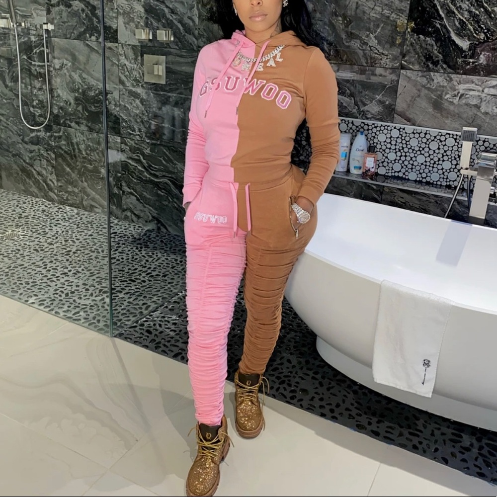 Authentic Gsuwoo stacked jogging suit